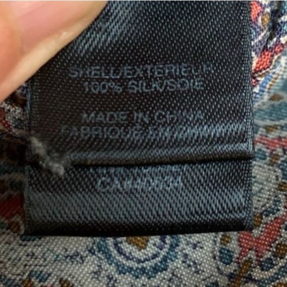 Marc Jacobs Retro 70s Silk Scarf Print Blouse Shirt Peplum Waist Size 4 Blue Red - Picture 5 of 7